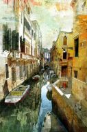 Фреска Улица, лодки в Венеции