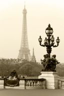Фреска Эйфелева башня и фонарь в Париже