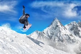 Фреска Сноубордист в горах