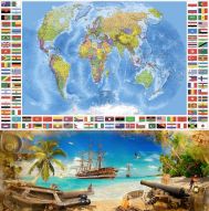 Фотообои Карта мира и остров