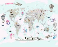 Фреска Детская карта мира