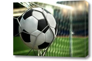 Картина Футбольный мяч в воротах